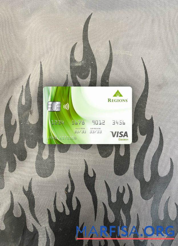 Printable USA Regions bank visa electron card photolook front download for verification